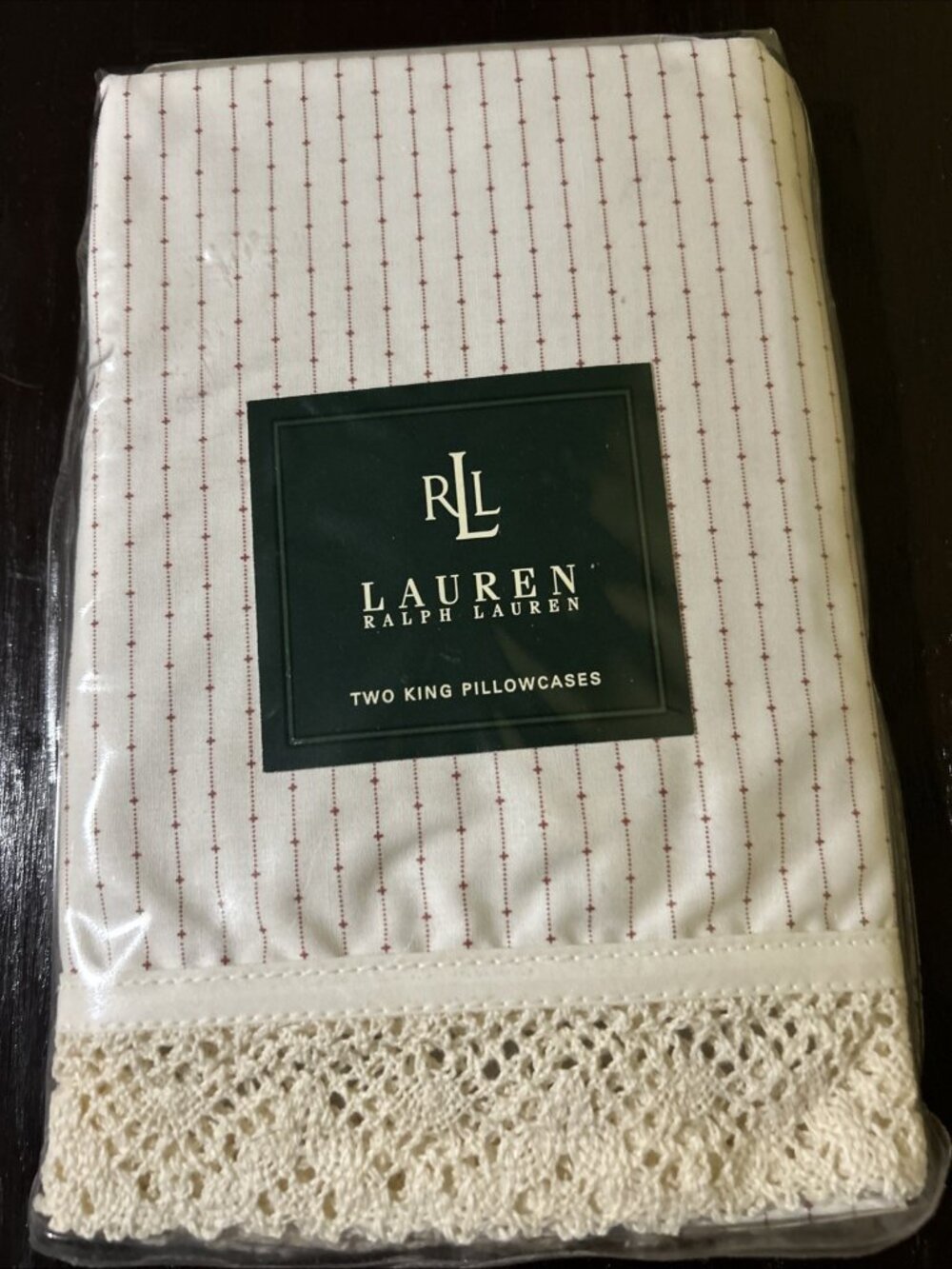 Vintage 90s Ralph Lauren USA 2 King Pillow Cases Heartland Calico Red NEW Italy